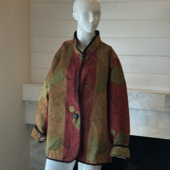 Trimdin Art to Wear Reversible Classic Lily Pad Earthy Autumn Jacket Siz… - Picture 4 of 14
